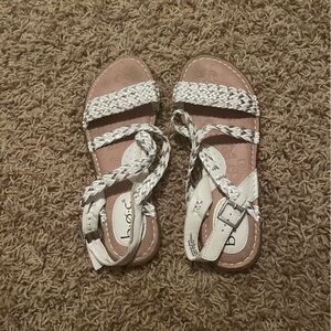 white and sliver sandals